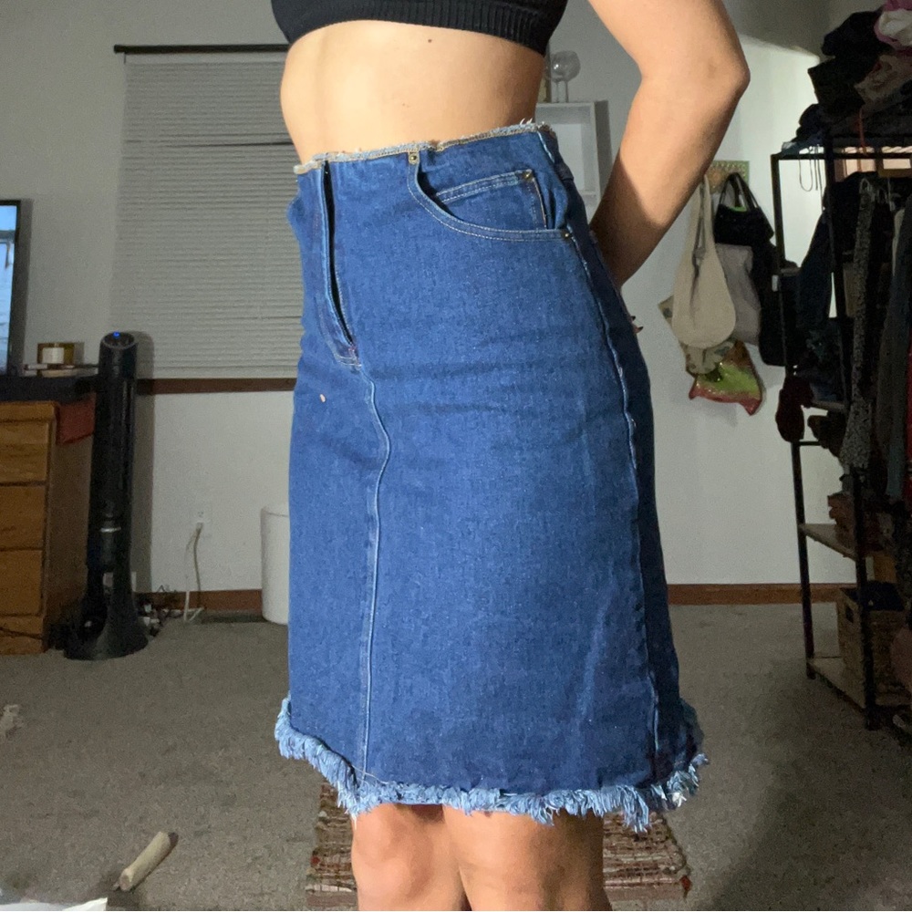 midi jean skirt